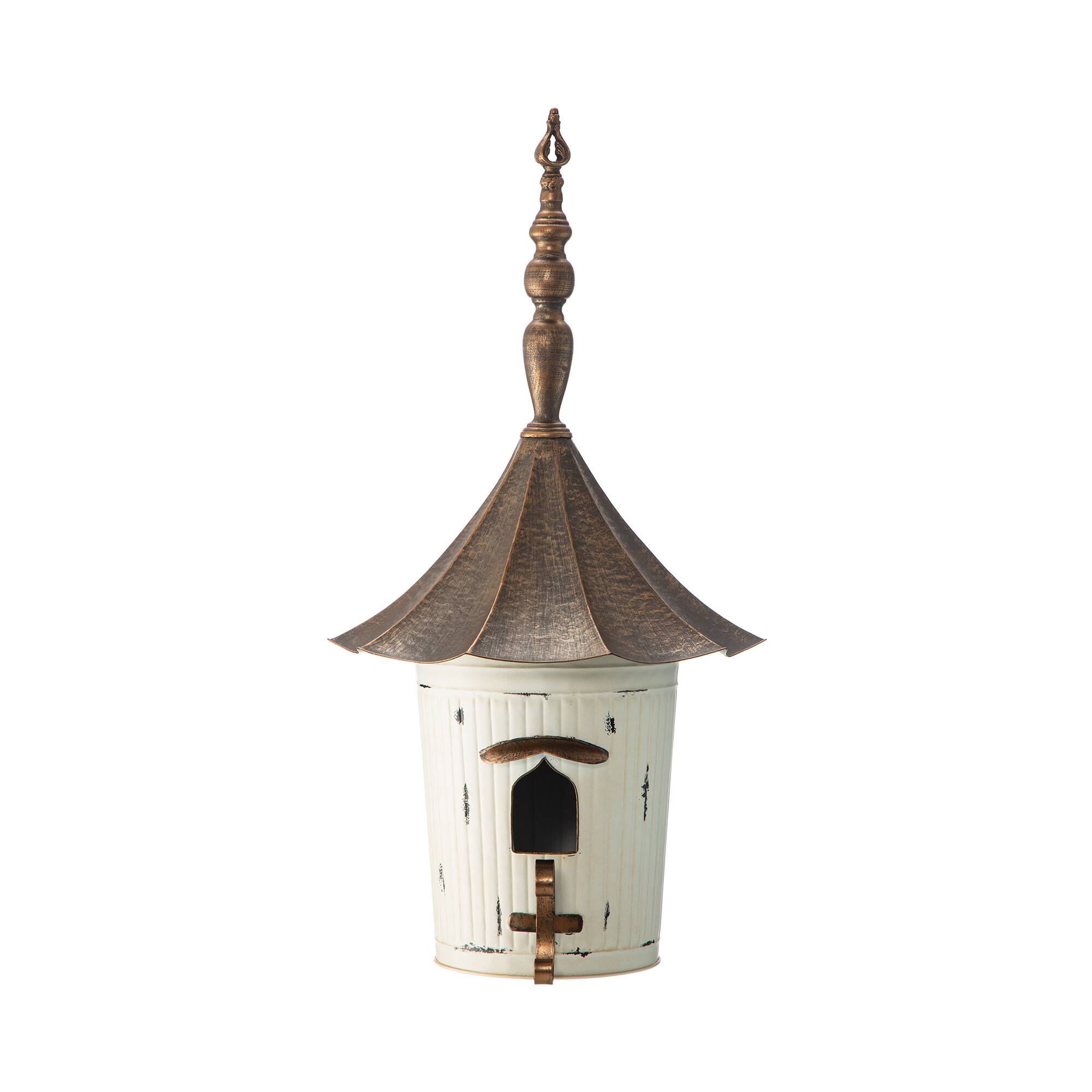 Glitzhome® 30" White Pagoda Metal Birdhouse